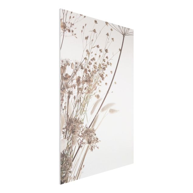 Forex Fine Art Print - Bouquet aus Ziergras und Blüten - Hochformat 2:3