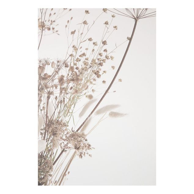 Forex Fine Art Print - Bouquet aus Ziergras und Blüten - Hochformat 2:3