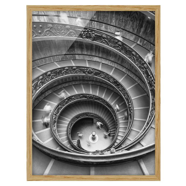Bild mit Rahmen - Bramante Treppe - Hochformat