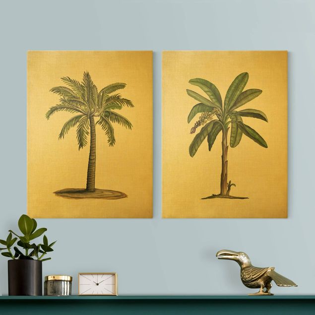 Wandbilder Vintage Britische Palmen Set