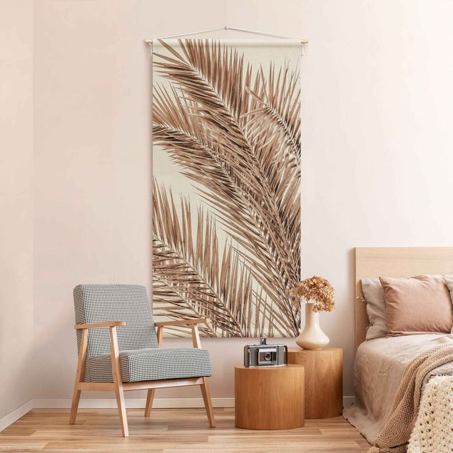 Wandbehang Natur Bronzefarbene Palmenwedel