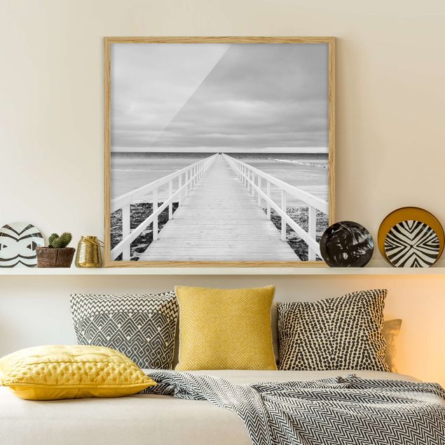 Schöne Wandbilder Brücke in Schweden Schwarz-Weiß