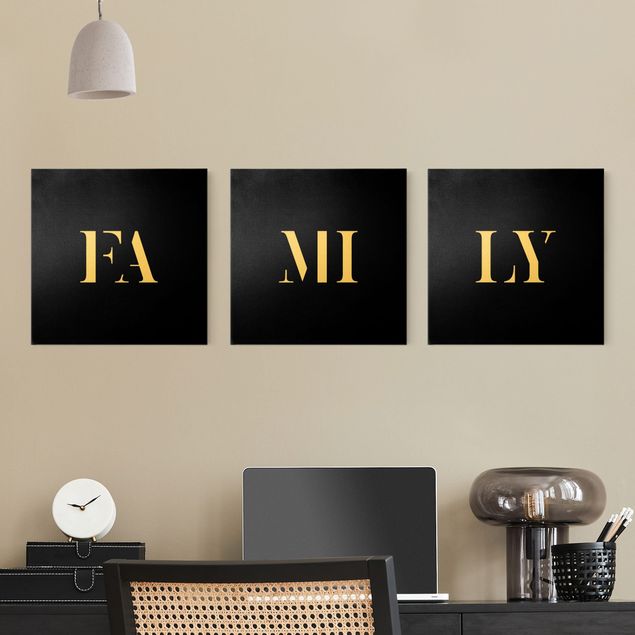 Bilder für die Wand Buchstaben FAMILY Weiß Set I