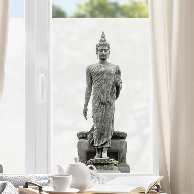 Fensterfolie Farbig Buddha Statue