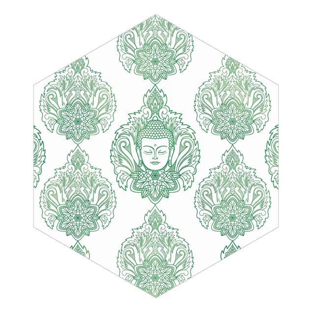Wandtapete Design Buddha und Lotus