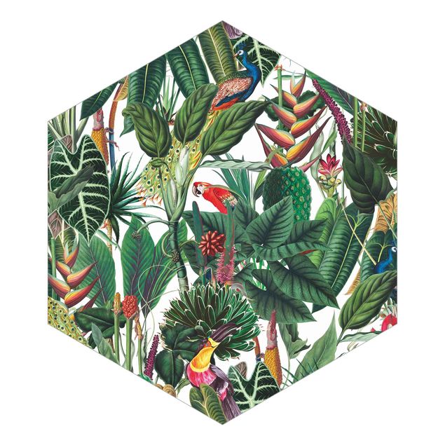 Moderne Tapeten Bunter tropischer Regenwald Muster