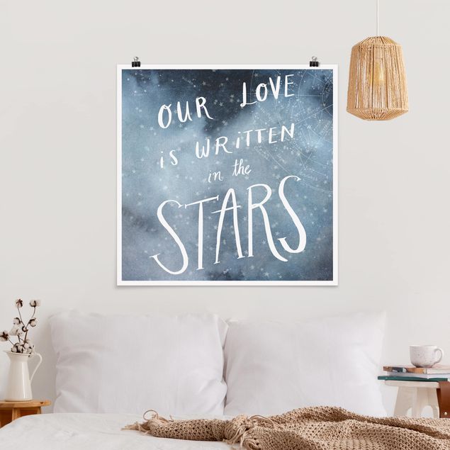 Poster Aquarell Himmlische Liebe - Sterne