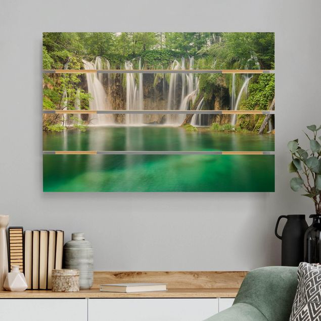Holzbilder Natur Wasserfall Plitvicer Seen