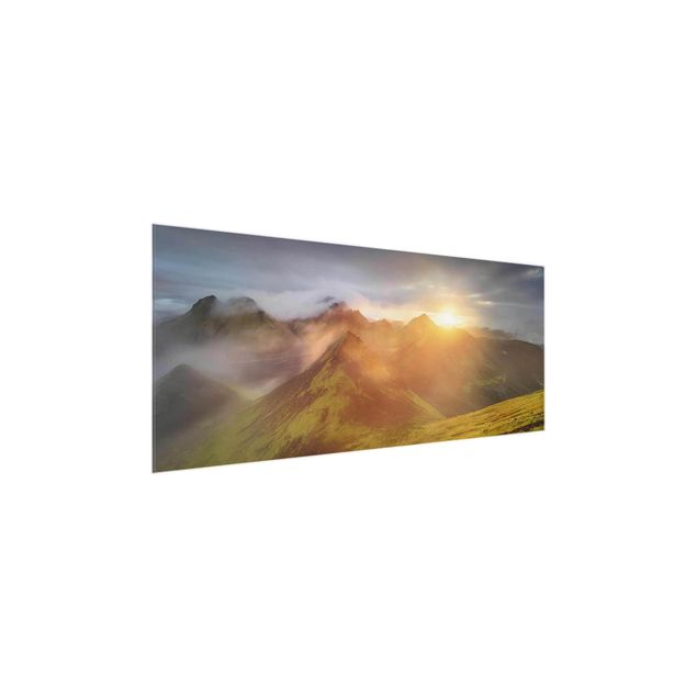 Glasbilder Landschaft Storkonufell im Sonnenaufgang