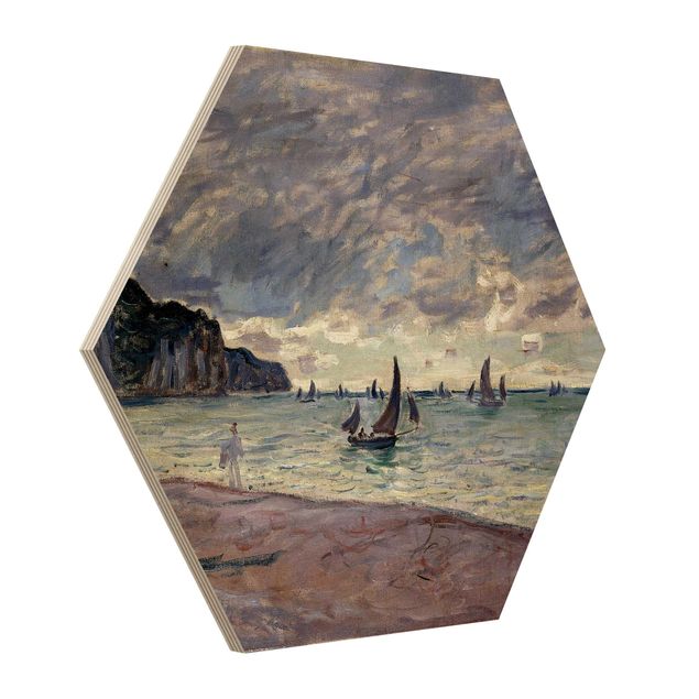Moderne Holzbilder Claude Monet - Küste von Pourville