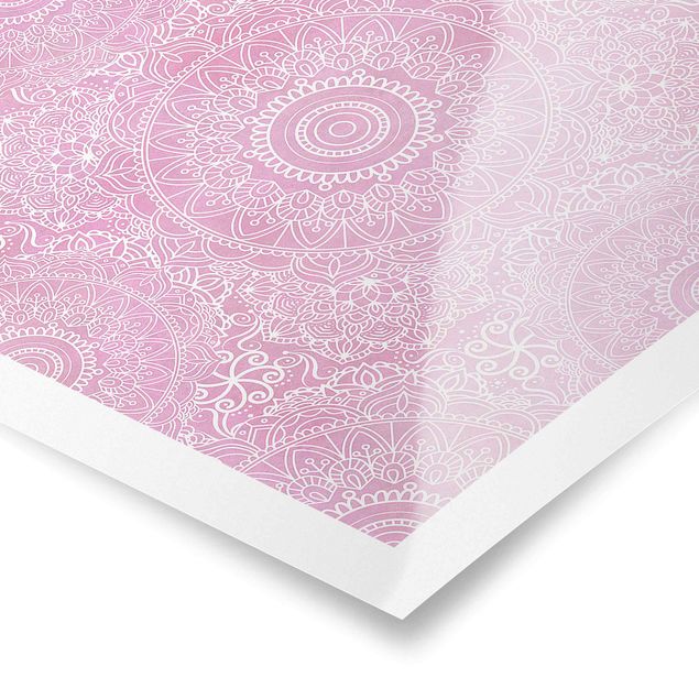 Poster - Muster Mandala Rosa - Quadrat 1:1