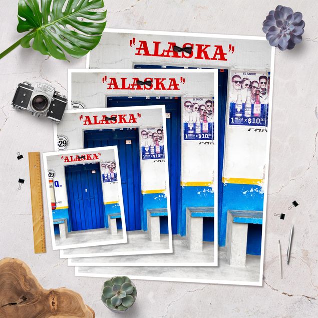 Poster - ALASKA Blue Bar - Hochformat 3:4