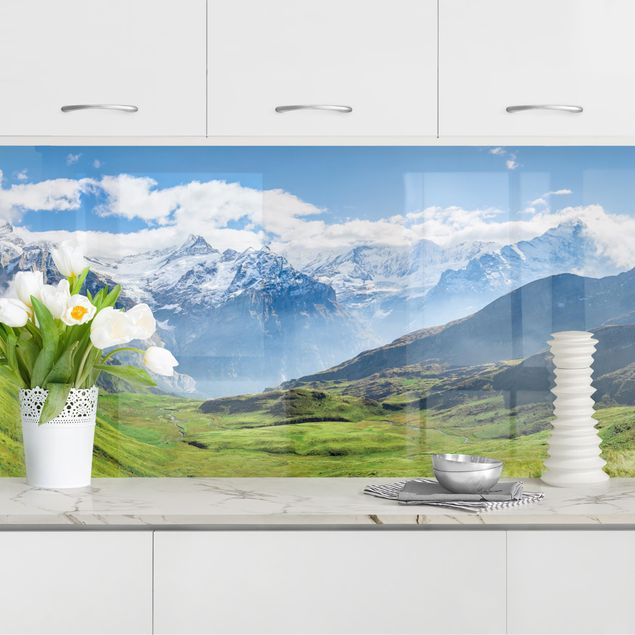 Küchenrückwände Platte Schweizer Alpenpanorama