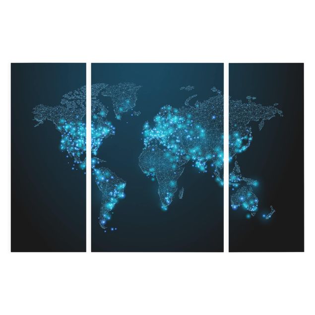 Bilder auf Leinwand Connected World Weltkarte