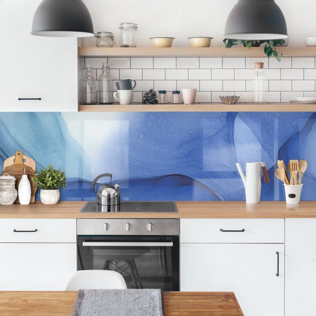 Küchenrückwände selbstklebend Meliertes Tintenblau