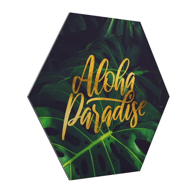 Hexagon Bild Alu-Dibond - Dschungel - Aloha Paradise