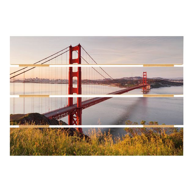 Holzbild - Golden Gate Bridge in San Francisco - Querformat 2:3
