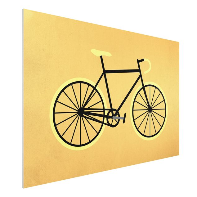 Bilder auf Hartschaumplatte Fahrrad in Gelb