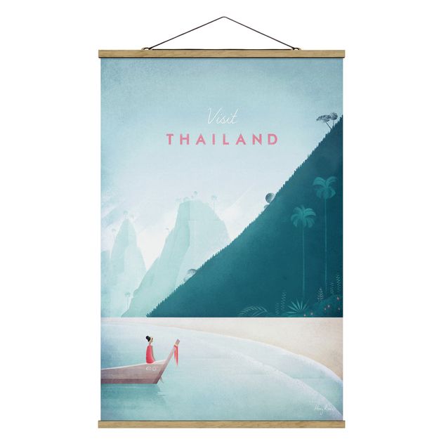 Stoffbild mit Posterleisten - Reiseposter - Thailand - Hochformat 2:3