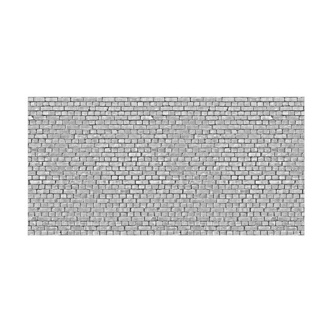 Moderner Teppich Backstein Ziegeltapete schwarz weiß