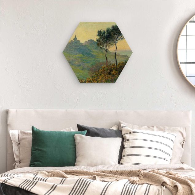 Moderne Holzbilder Claude Monet - Varengeville Abendsonne