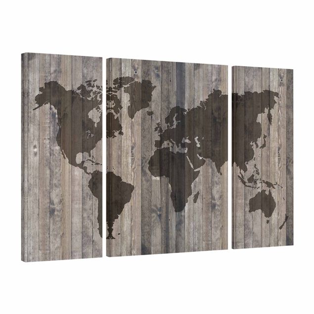 Schöne Wandbilder Holz Weltkarte