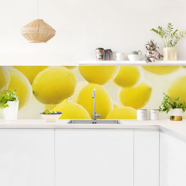 Küchenrückwand Obst Zitronen im Wasser