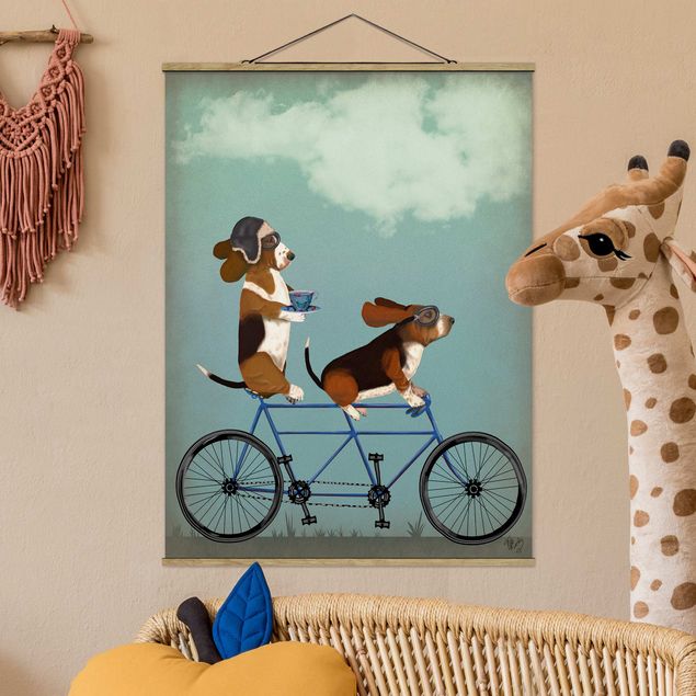Wandbilder Tiere Radtour - Bassets Tandem
