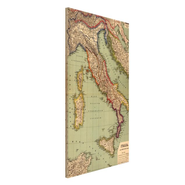 Weltkarte Tafel Vintage Landkarte Italien