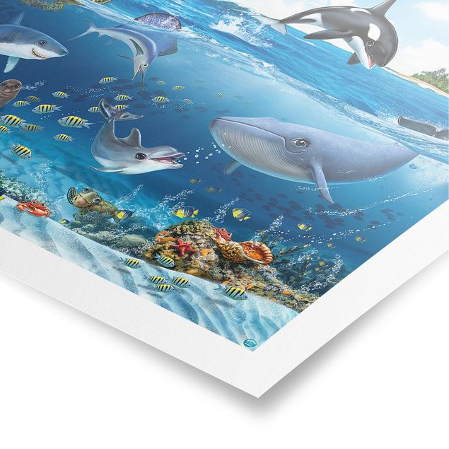 Poster Kinderzimmer - Animal Club International - Unterwasserwelt mit Tieren - Querformat 2:3