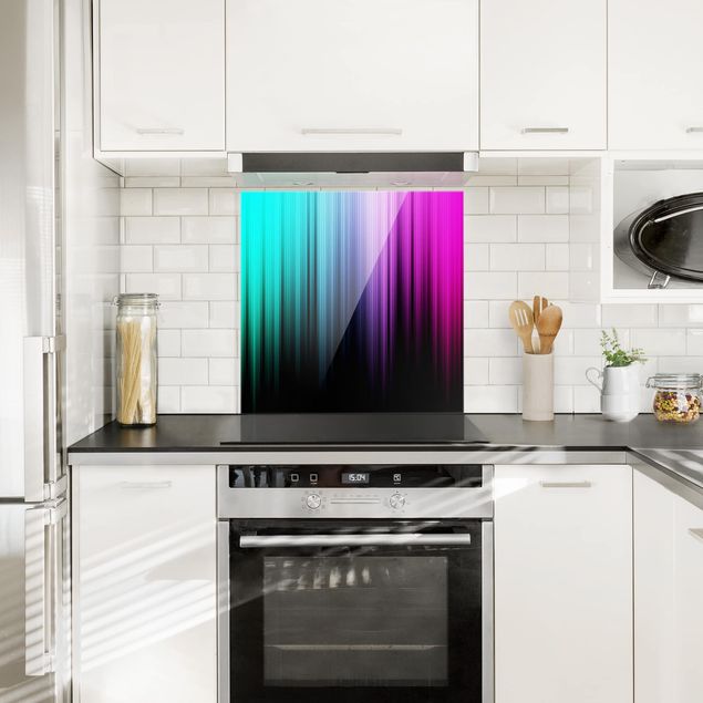Muster Küchenrückwand Glas Rainbow Display