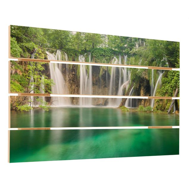 Holzbild - Wasserfall Plitvicer Seen - Querformat 2:3