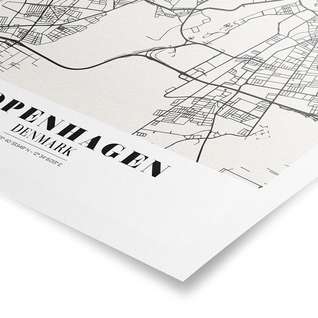 Poster Stadtplan Kopenhagen - Klassik
