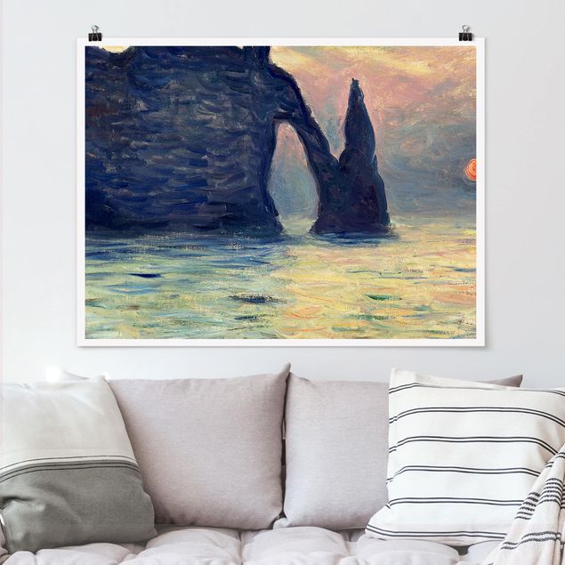 Impressionismus Bilder Claude Monet - Felsen Sonnenuntergang