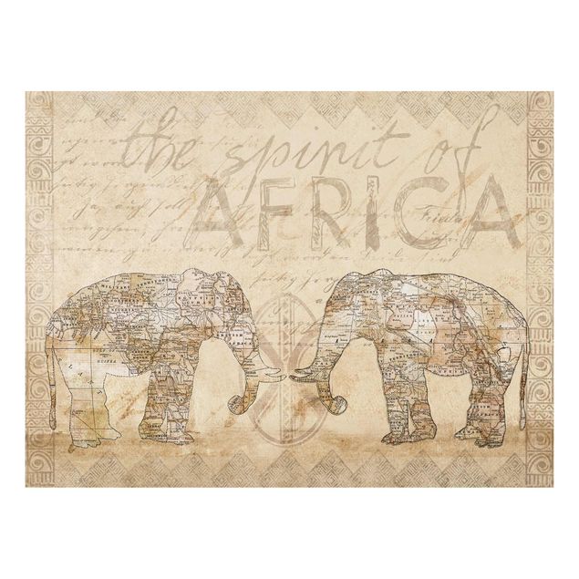 Foto auf Hartschaumplatte Vintage Collage - Spirit of Africa