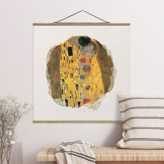 Der Kuss Bild - Gustav Klimt Wasserfarben - Gustav Klimt - Der Kuss