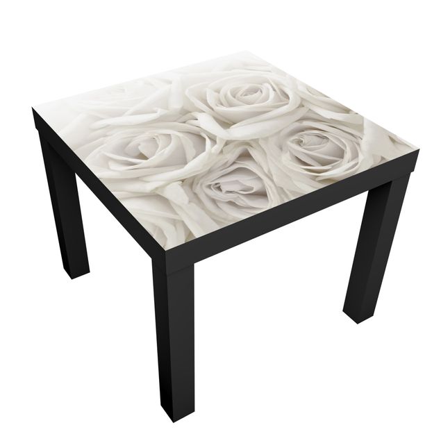 Möbelfolie für IKEA Lack - Klebefolie Weiße Rosen