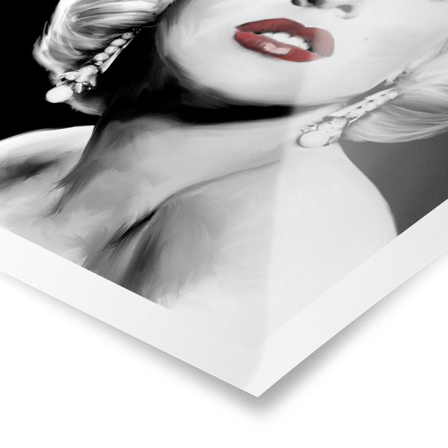 Poster - Marilyn mit Ohrschmuck - Hochformat 3:4