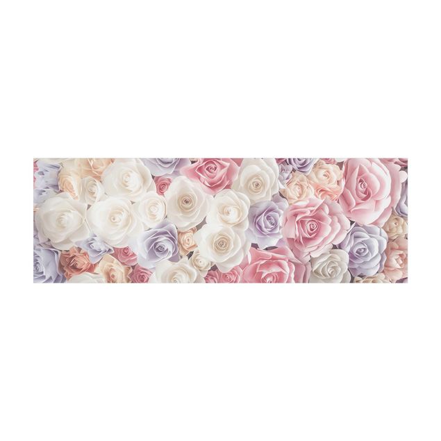 Teppich Blumen Pastell Paper Art Rosen