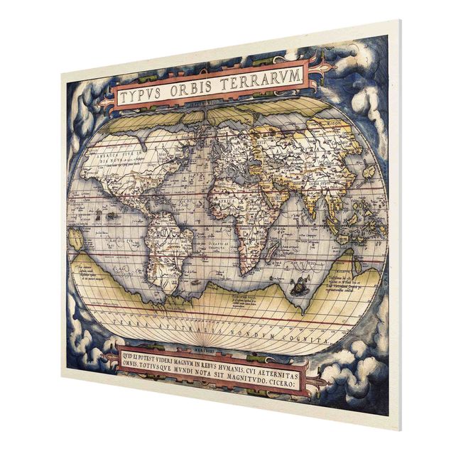 Forex Fine Art Print - Historische Weltkarte Typus Orbis Terrarum - Querformat 3:4