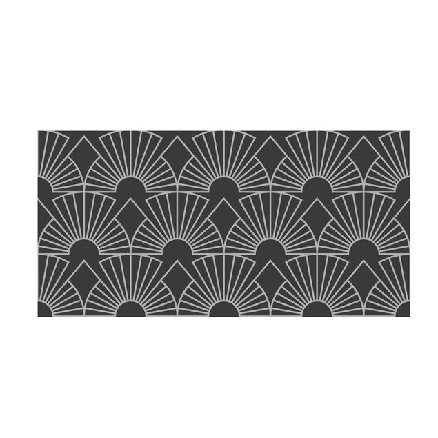 Teppich modern Art Deco Strahlende Bögen Linienmuster