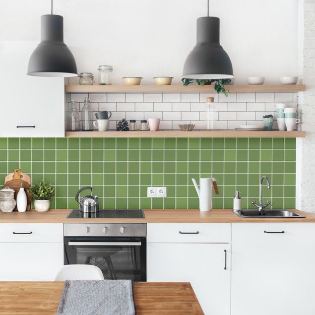 Küchenrückwand Fliesenoptik Mosaik Fliesen - Grün