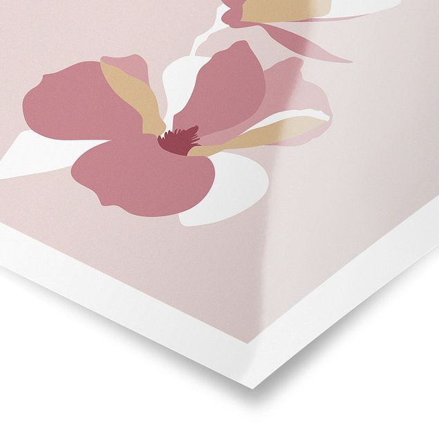 Blek Prints Line Art Blüten Pastell Rosa