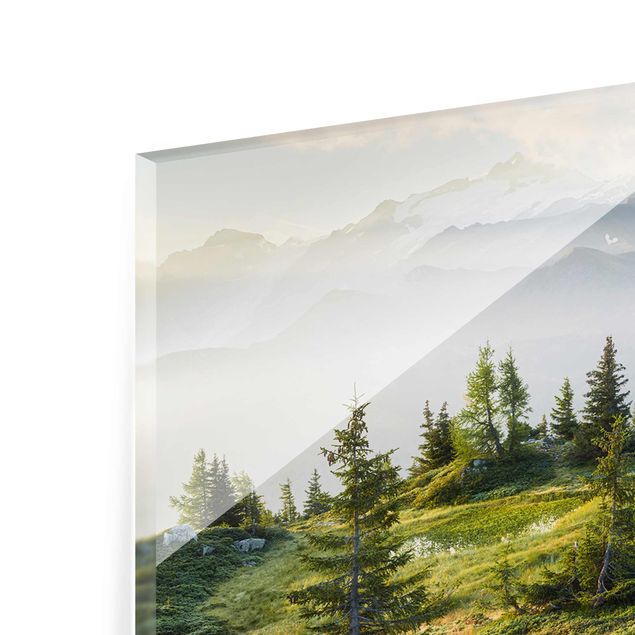 Glasbild - Émosson Wallis Schweiz - Panorama