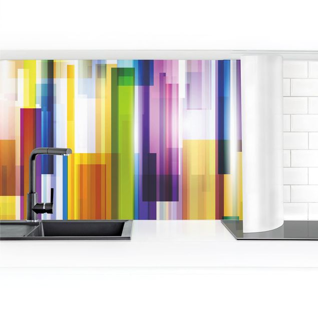 Muster Küchenrückwand Glas Rainbow Cubes II