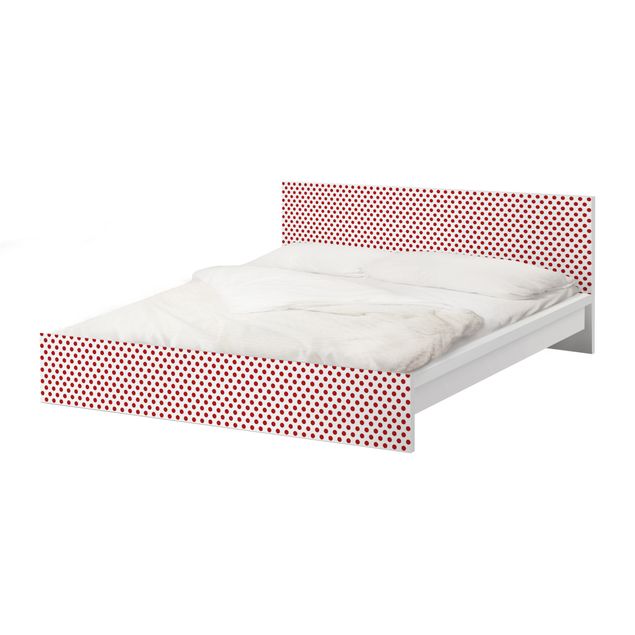 Möbelfolie IKEA Malm Bett No.DS92 Punktdesign Girly Weiß