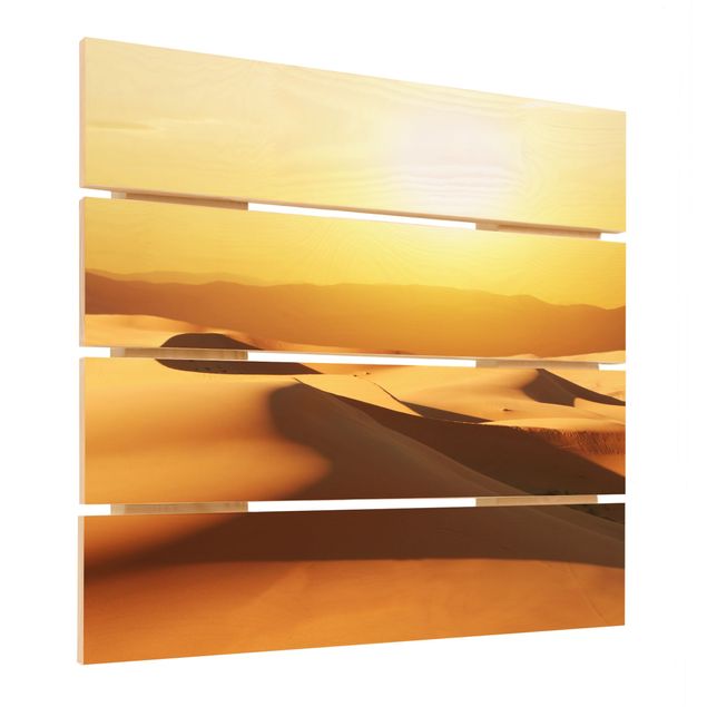 Holzbild - Die Wüste Saudi Arabiens - Quadrat 1:1