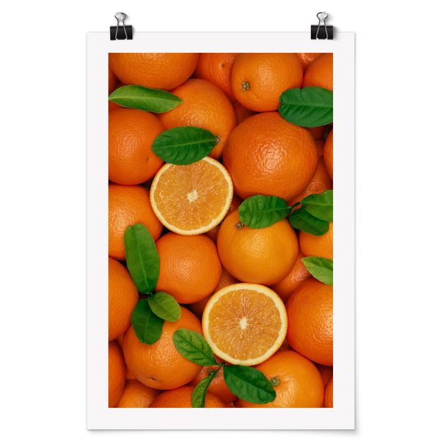 Poster - Saftige Orangen - Hochformat 3:2