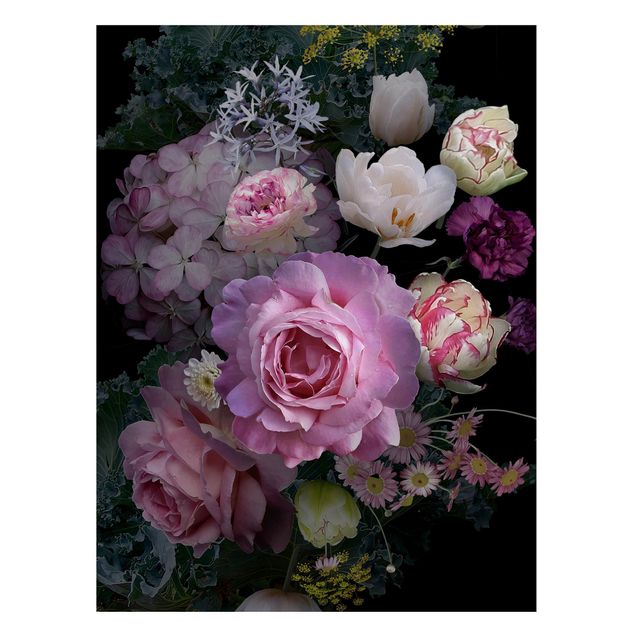 Magnettafel Blumen Rosentraum Bouquet
