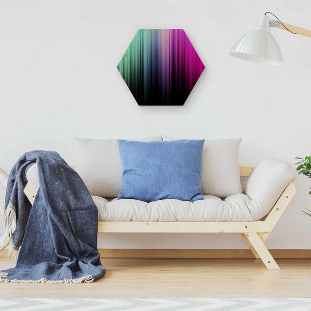 Wandbild Holz Rainbow Display